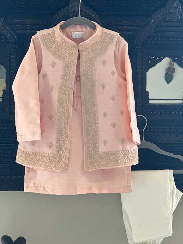 Thread Embroidered Jacket Sherwani Set